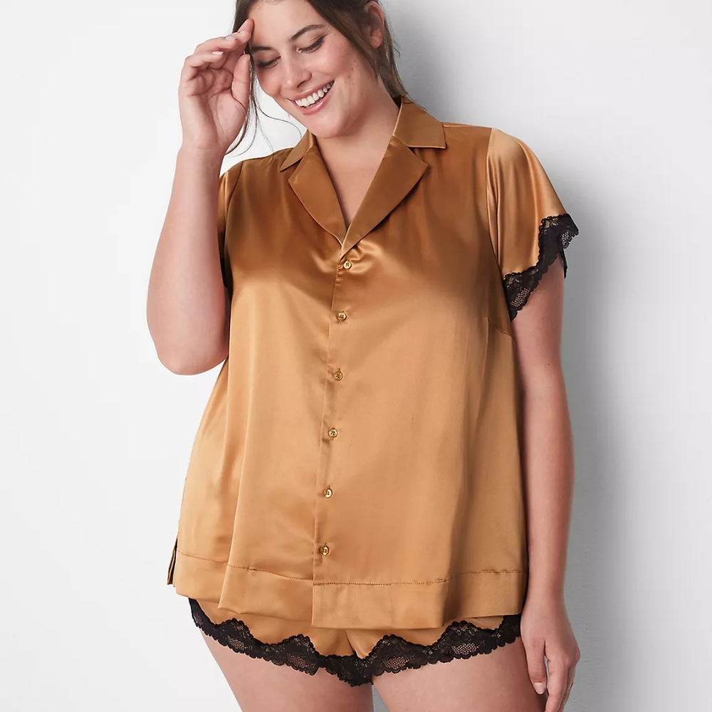 Satin Shirt & Short Set NWT